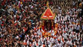 Annual Rath Yatra, or chariot procession, in Ahmedabad