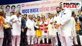 Madhya Pradesh CM Shivraj Singh Chauhan (centre) attends the Yadav Samaj Pramukh Karya Samiti's talent felicitation event in Indore. (Facebook/Shivraj Singh Chauhan)